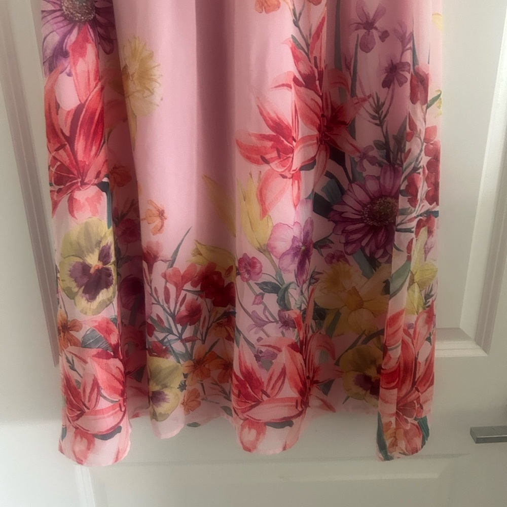 Floral Pink Kids Casual Dress - Picture 3 of 13